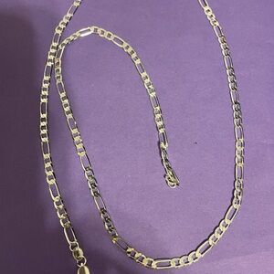 New 24 Inch Silver Figaro Chain Stamped 925